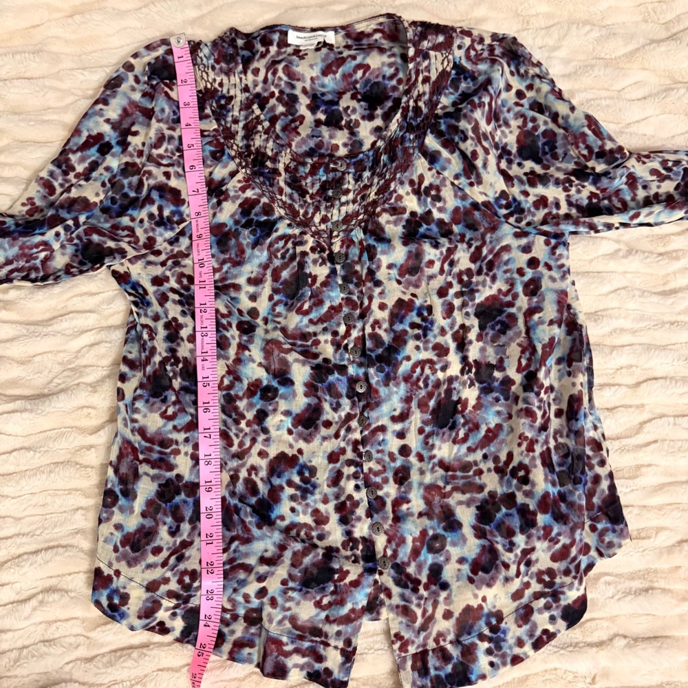 Beachlunchlounge Long Sleeve Button Up Blouse Abstract Print Size X Small - Picture 10 of 10
